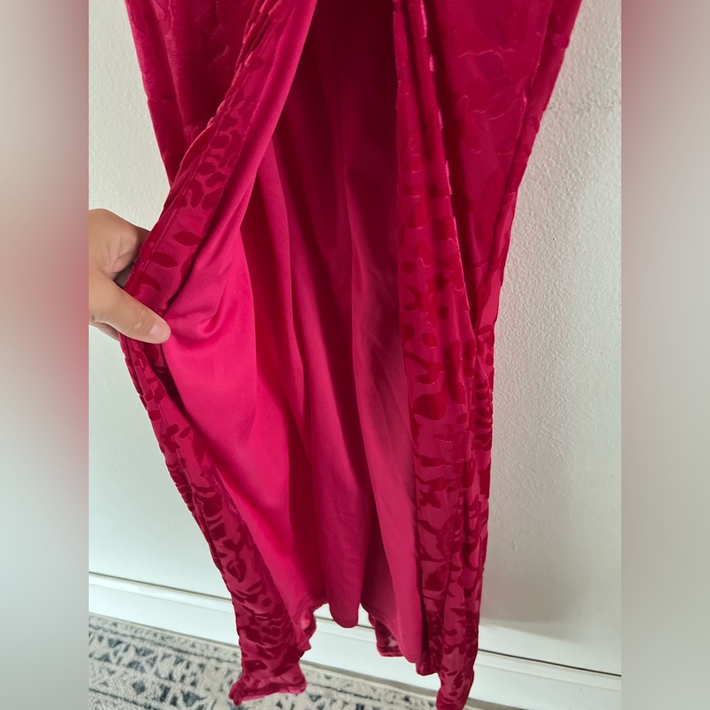 Lulus Fabulous Darling Fuchsia Burnout Velvet Str… - image 8